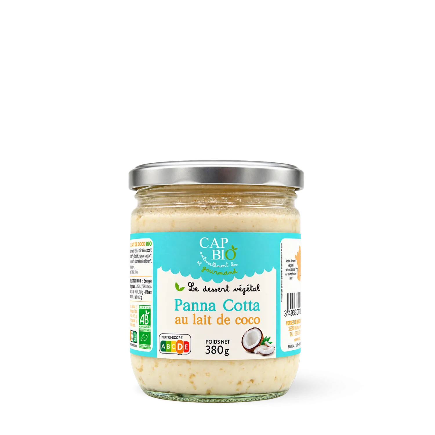 Dessert végétal panna cotta au lait de coco