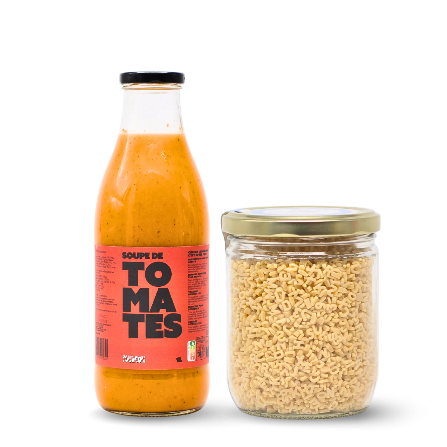 Duo soupe de tomate & pâtes alphabet