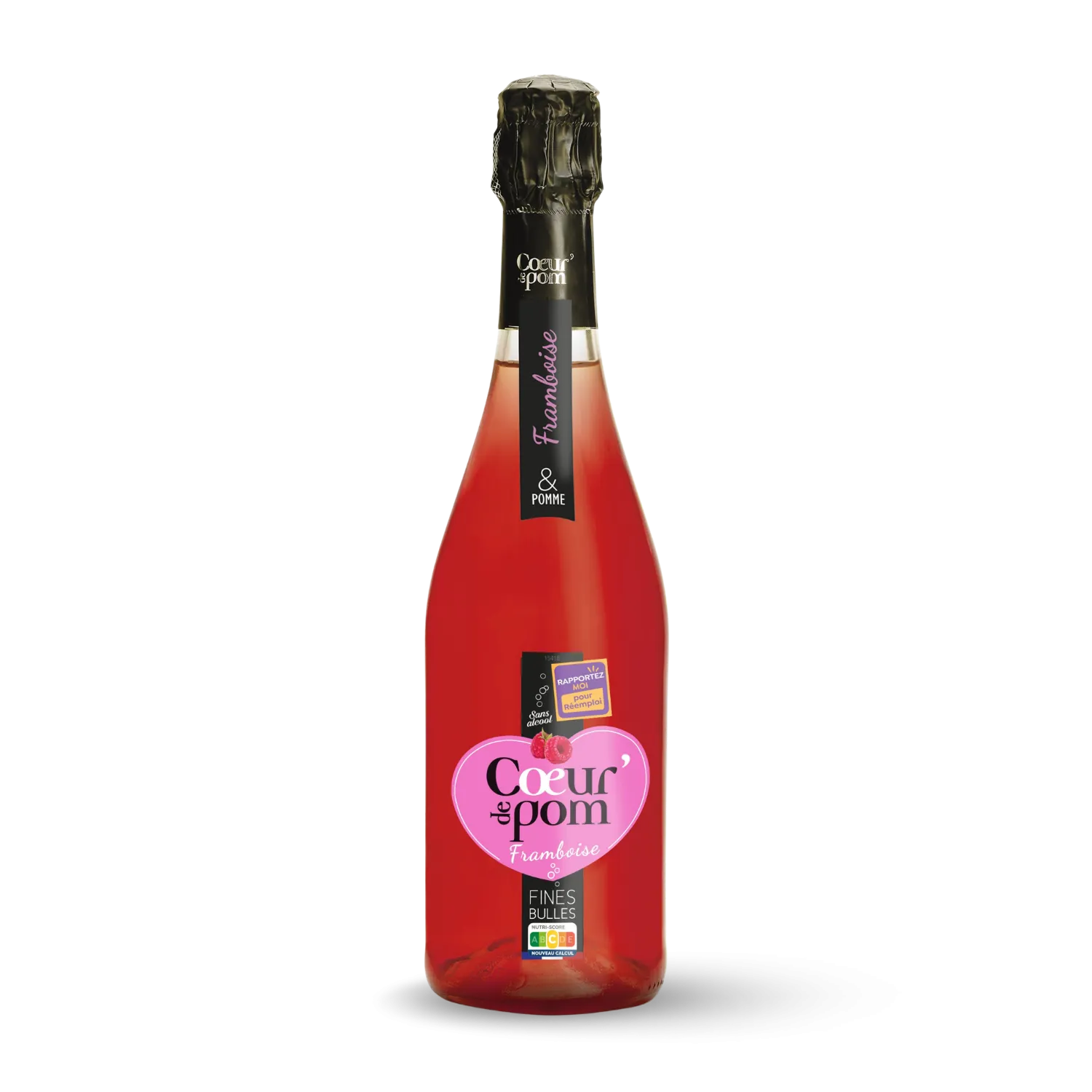 Jus de pomme framboise pétillant