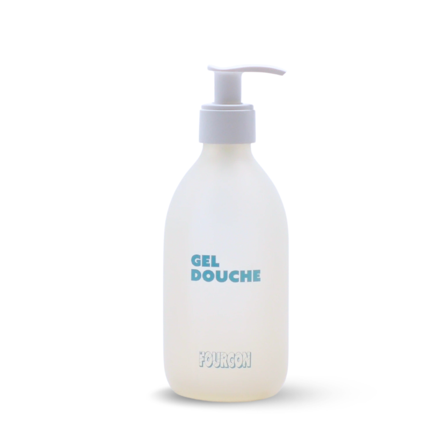 Flacon gel douche vide & rechargeable en verre protégé