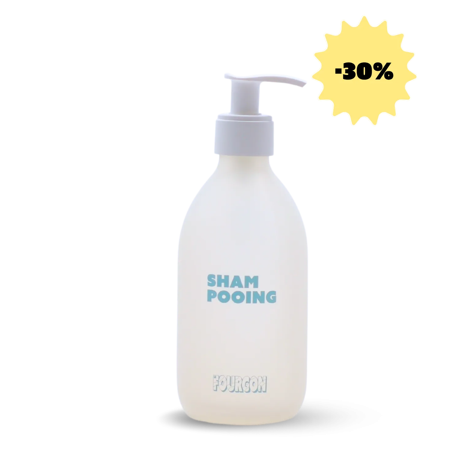 Flacon shampooing vide & rechargeable en verre protégé