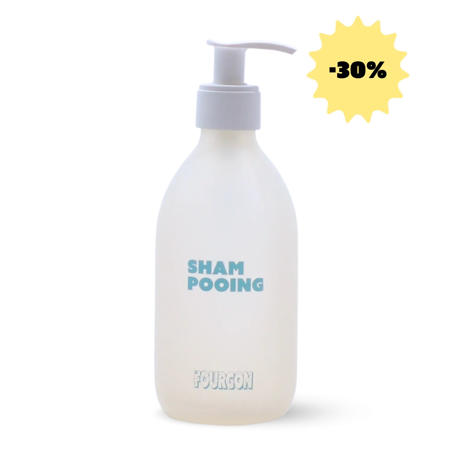 Flacon shampooing vide & rechargeable en verre protégé