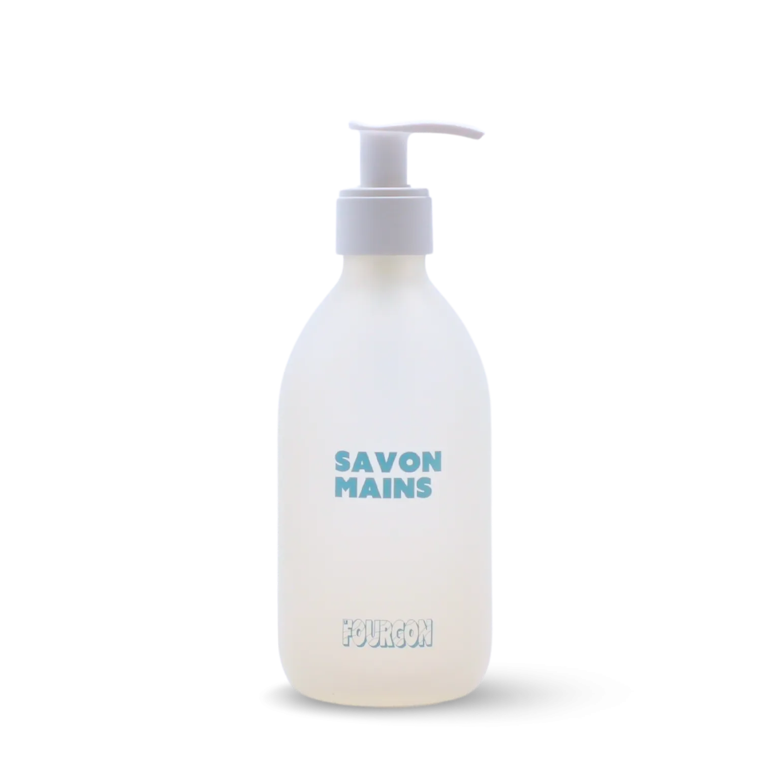 Flacon savon mains vide & rechargeable en verre protégé
