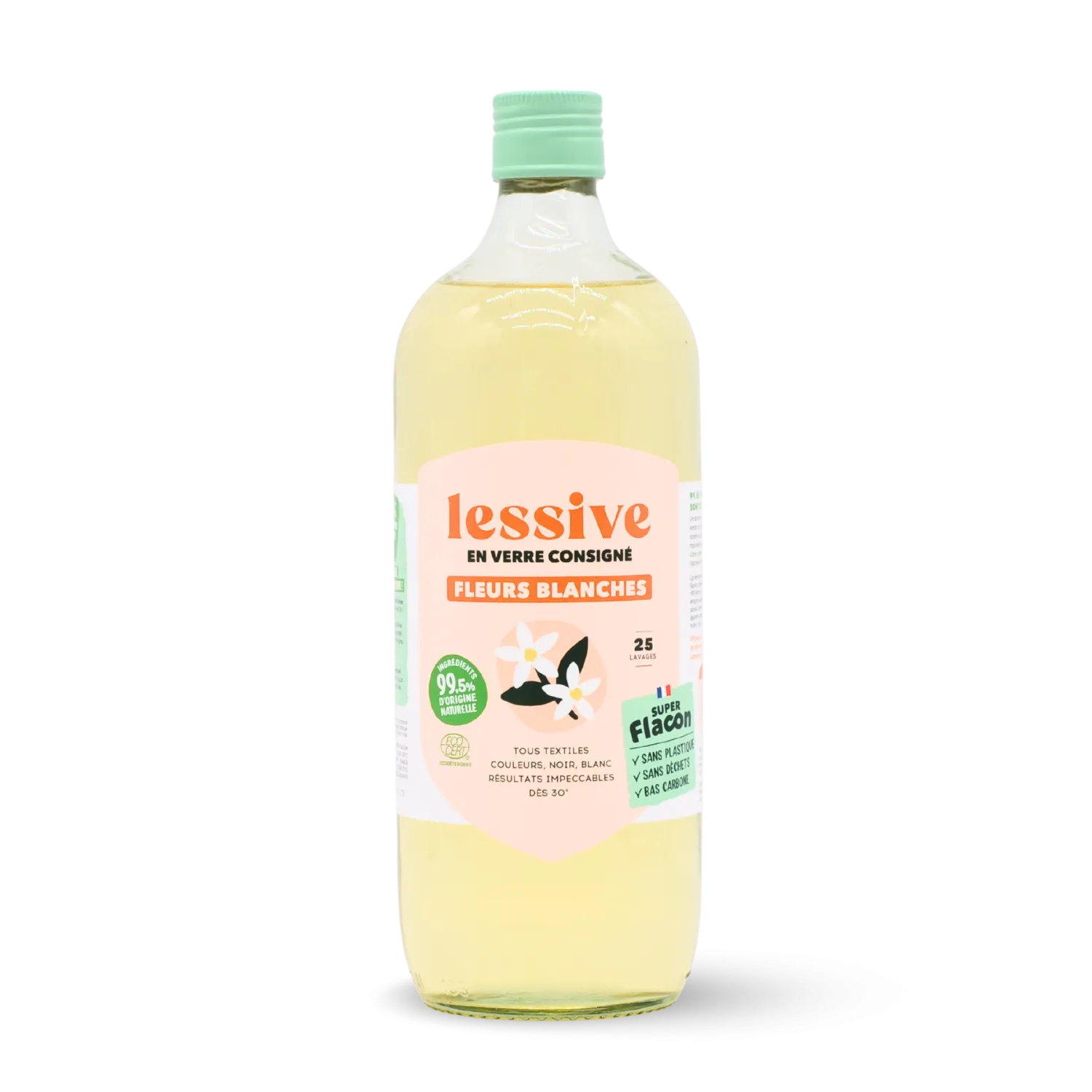Lessive Fleurs Blanches - Nouvelle formule concentrée 25 lavages