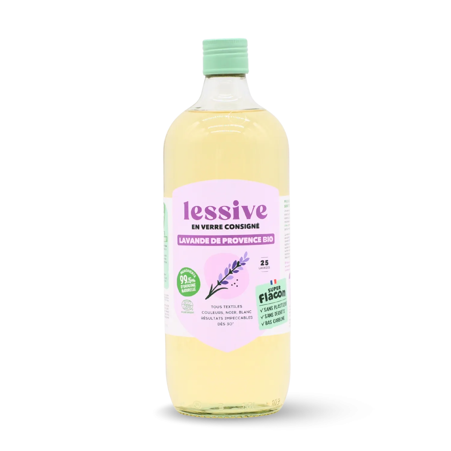 Lessive parfum naturel Lavande - Nouvelle formule concentrée 25 lavages