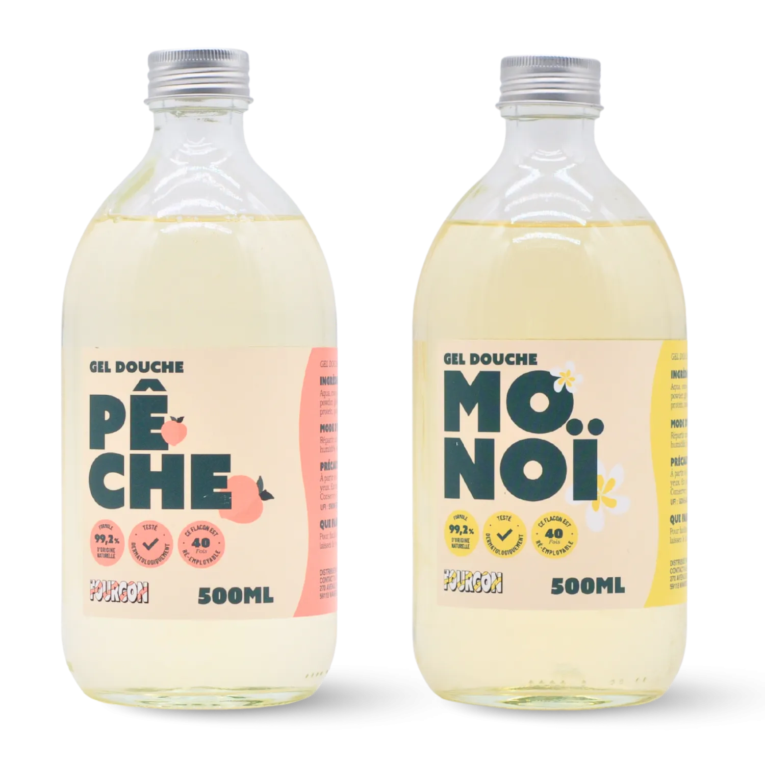Pack 2 gels douches Le Fourgon: Pêche & Monoï