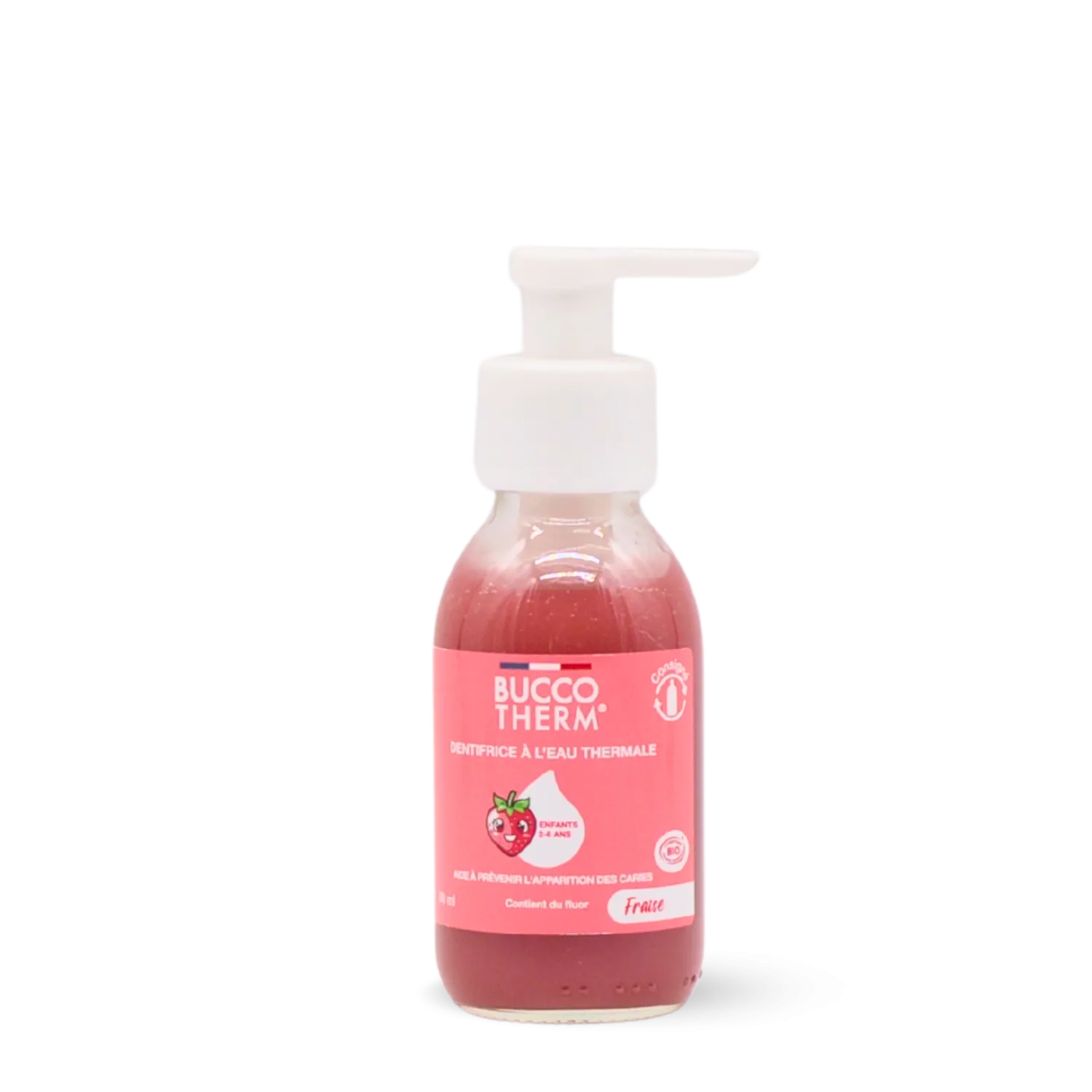Dentifrice enfant fluoré à la fraise, dès 2 ans